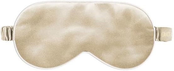 Grace & Company Silky Satin Eye Mask for Women - Premium Gold Satin Silk Sleep Mask - Hydrating, Ultra Soft & Lightweight Vegan Sleeping Mask - Opal