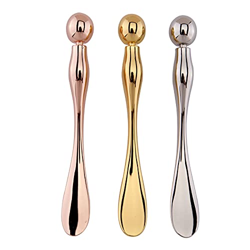 WOIWO 1 PCS Metal Cosmetics Dipping Spoon Cream Shovel Spoon Beauty Mask Small Spoon Eye Cream Stick (gold)