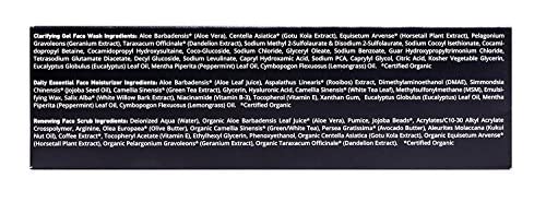 Brickell Men's Daily Advanced Face Care Routine I, Gel Facial Cleanser Wash, Face Scrub, Face Moisturizer Lotion, Natural and Organic, Unscented, Men's Skin Care Gift Set