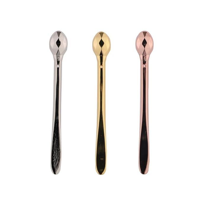 3 Pcs Eye Cream Applicator Wand Sticks Metal Eye Cream Spoon Cosmetics Spoon Applicators Anti-wrinkle Anti-aging Eye Massagers for Girls Women(gold,rose gold,silver)