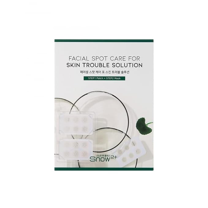 Snow2+ Facial Spot Care for Troubled Skin, Magnesium Micro Patches, Highly Concentrated Trouble Soothing Micro Mask Pack, Hydrocolloid Bands