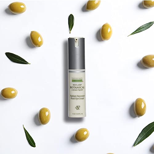 Principal Secret reclaim BOTANICAL Anti-Aging Radiant Recovery Fluid Eye Cream Plant Based Retinol, Argireline, Squalane, Peptides, Ceramides Hyaluronic Acid for Dark Circles & Wrinkles 0.5oz