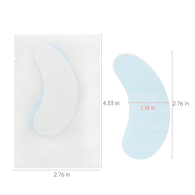 100 Pairs Hydrogel Under Eye Gel Patches Lint Free Eye Lash Pads Eyelash Extension Tool Mask Eyepads, Transparent/Blue