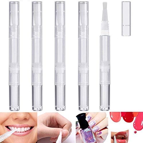 20 Pack 3ml Empty Cuticle Oil Twist Pen Brush Refillable Cuticle Nail Essential Oil Dispenser Cosmetic Lip Gloss Containers Applicators Eyelash Growth Liquid Tube