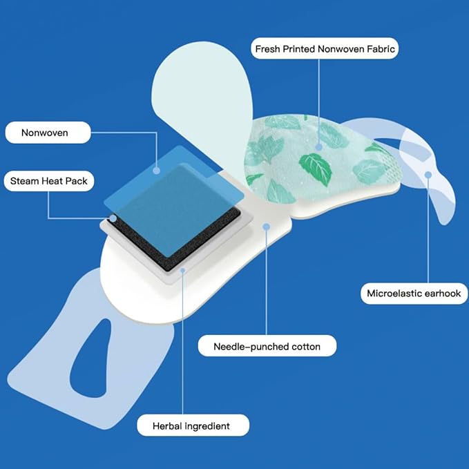 16 Packs Steam Eye Mask Herbal Hot Compress Eye Mask Self Heating Disposable Eye Masks Spa Office Travel Essentials & Relaxation Gifts