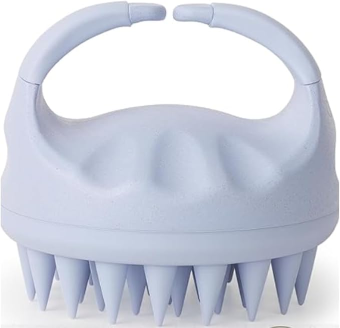 Scalp Massager for Hair Growth with Soft Silicone Britles Exfoliating Scalp for Dandruff and Dry Scalp Wet and Dry Hair Care Brush (Ligth Blue)