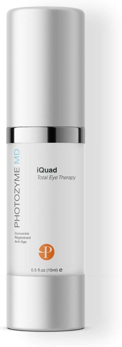 PHOTOZYME iQuad Total Eye Therapy with DNA Repair Enzymes | Anti Aging Eye Cream | Use to Reduce Bags, Dark Circles, Puffiness | Firms and Tightens The Delicate Skin Surrounding The Eye | 0.5 Fl Oz