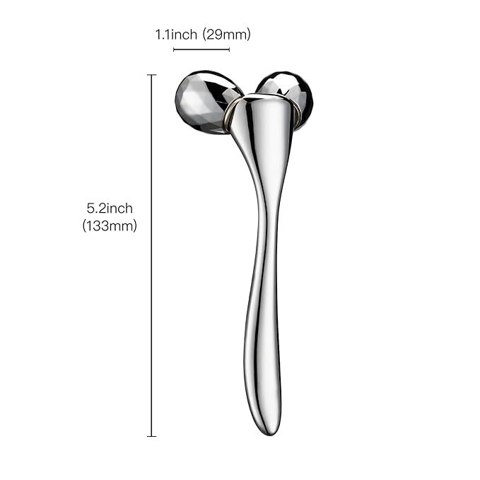 Tekson 3D Metal Face Massage Roller Tool, Facial Sculptor for Reduce Puffiness, Remove Eye Wrinkles (Zine Alloy)