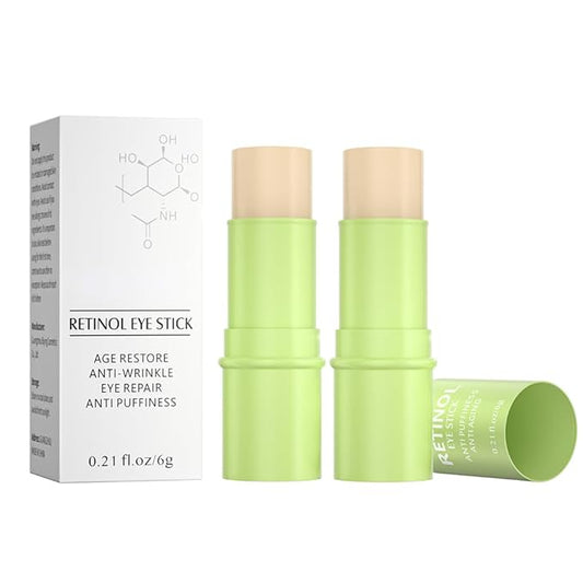2 Pcs Retinol Eye Cream Stick,Moisturizing Eye Cream Stick for Fine Lines, Wrinkles, Dark Circles and Puffy Eyes,Eye Treatment Cream,0.21 FL OZ Each