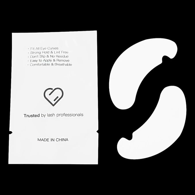 i-Laesh 100 Pairs Eye Pads for Lash Extensions - 100% Natural Aloe Vera Hydrogel Gel Under Eye Pads - Lint Free, Stick Well, Fits Most Eye Shapes Lash Extension Supplies Makeup Tools - U Eye Pads