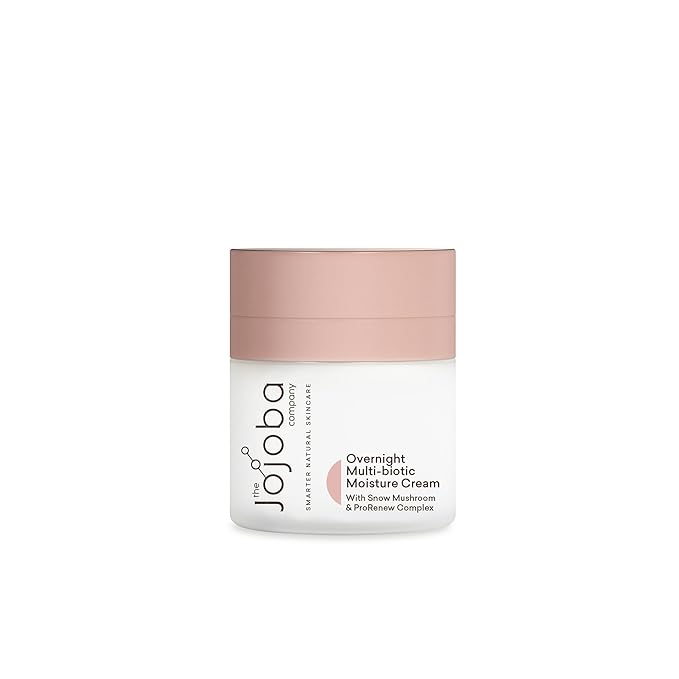 The Jojoba Company Overnight Multi-Biotic Moisture Cream with Snow Mushroom & ProRenew Complex โ Hydrating Night Cream for Dry, Sensitive Skin โ Nourishing, Lightweight