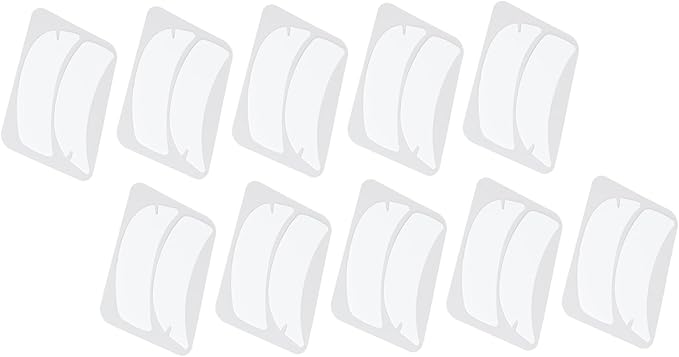 10 Pairs Reusable Silicone Under Eye Gel Pads for Eyelash Extensions, Flexible Notch Design Eyelash Extension Patches for Salons Individuals Schools (White)