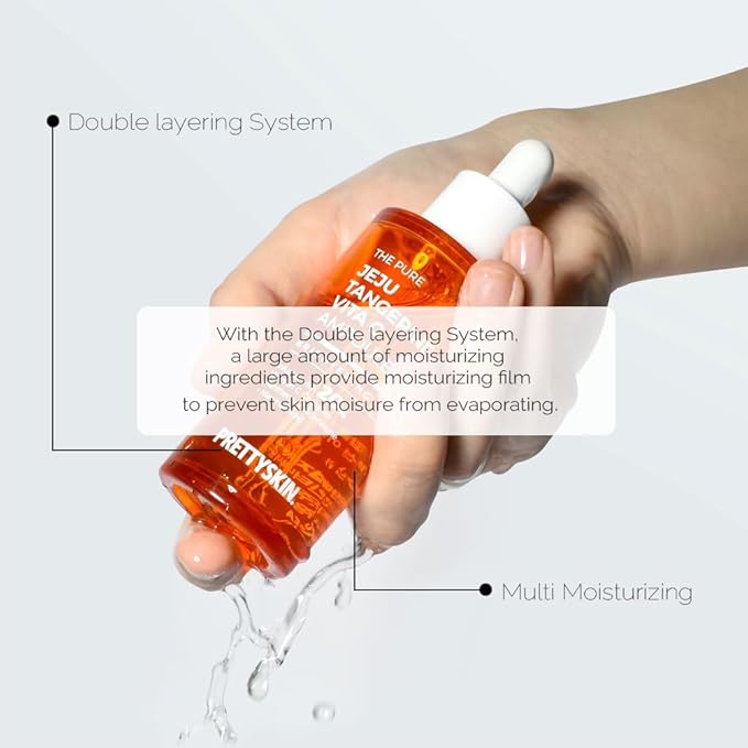 Jeju Tangerine Vitamin C Ampoule 1.75 fl oz. | 11 Vitamin Complex + Panthenol + Niacinamide + Adenosine | Hydrating & Soothing Korean Facial Serum for Sensitive Skin