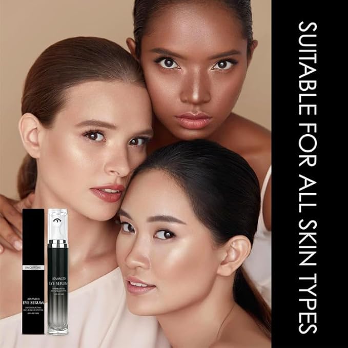 5% Caffeine Eye Serum & Cream for Dark Circles, Puffy Eyes, and Eye Bags - Under Eye Treatment for Women & Men - with 360° Massage Roller – Eye Cream for Reducing Puffiness and Dark Circles