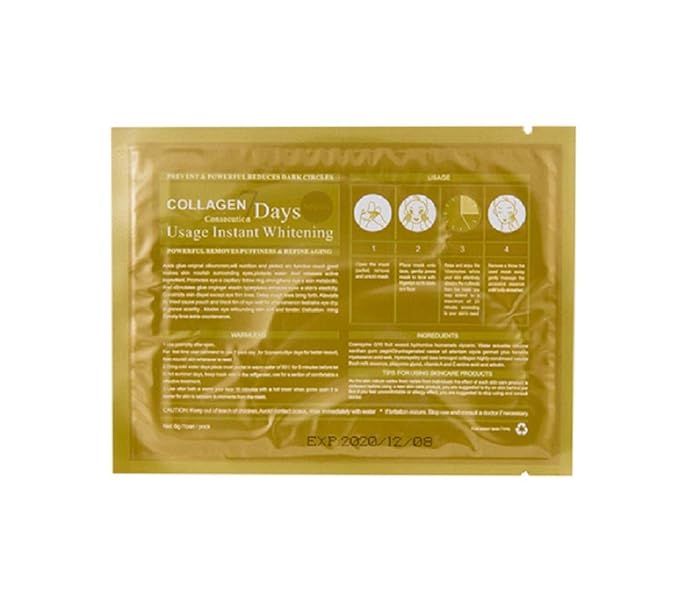 Gold Bio Collagen Crystal Mask Set - 5 Pairs Gold Eye Mask and 5 Pcs Gold Lip Mask, Anti Aging Eye and Lip Mask,