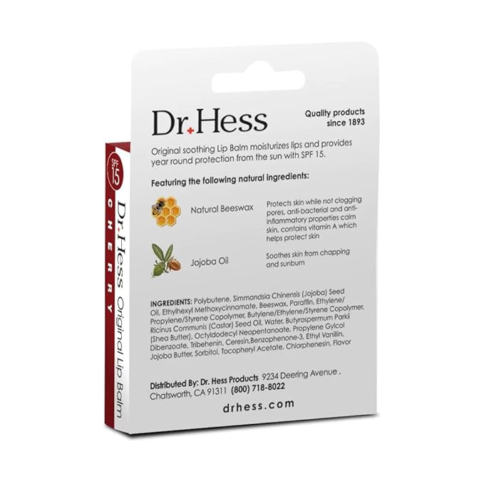 Original Udder Stick SPF Lip Balm, Soothing Moisturizer Sun Screen Balm for Dry Lips with Jojoba, Beeswax & Shea Butter, Total Lip Care, Hydration & Repair, Cherry Flavor, 4 Pack