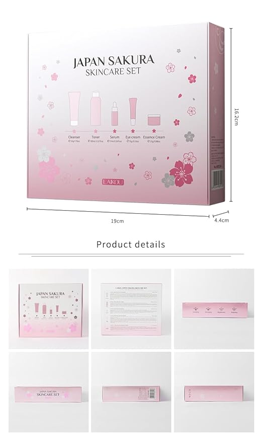 Skin Care Set, Cherry Facial kit for women, Skincare Kit Gifts For Teenage Girls, Skin Care Kit, Skincare Sets & Kits with facial wash, Toner, Serum, Eye Cream, Face Cream Birthday Beauty Care 5pcs