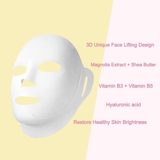 Naruko Magnolia brightening and firming 3D face lifting facial mask - reduce dark spots, fades wrinkles and boosts collagen Provides intensive hydration and adds radiance ็ฝ็่ญๅไธ็ท็ทป็พ็ฝๆๆ้ข่