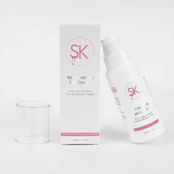 Snail Peptide Eye Cream with 73.7% Snail Mucin and Niacinamide- Brightening Korean Night Cream for Fine Lines and Dark Circles, 30ml / 1 FL Oz