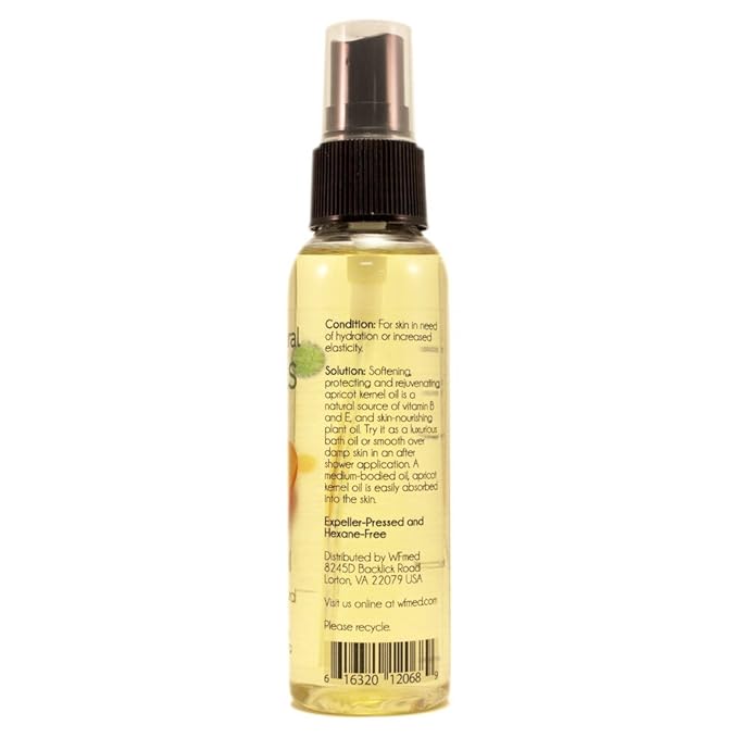 2 fl oz Apricot Kernel Oil - 100% All Natural - Premium Quality Cold Pressed Carrier Apricot Oil for Aromatherapy, Massage and Moisturizing Skin