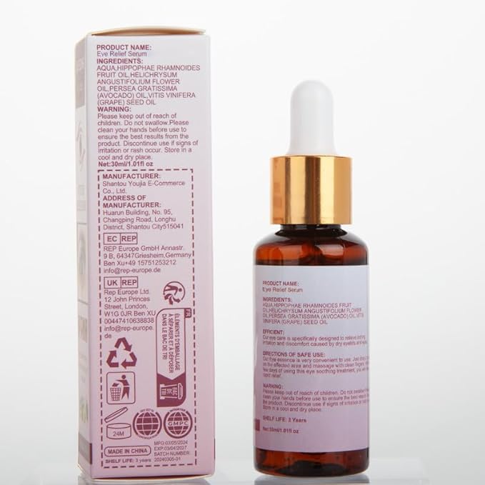 Chalazion Eye Treatment For Blepharitis, 30ml Moisturize Eyelids Serum and Chalazion Remover, Gentle Under Eye Relief Serum For Dark Circles, Eye Bags, Puffiness.
