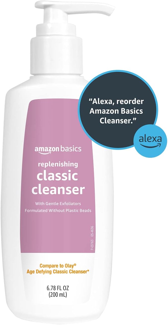 Amazon Basics Replenishing Cleanser Exfoliating Face Wash, Unscented, 6.78 fl oz (Pack of 1)