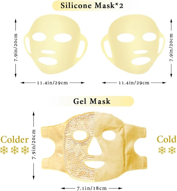 Ice Face Mask and Eye Ice Roller 5Pack Beauty Skin Care Tools Set, Eye Mask for Dry Eyes Face Depuffer Wrinkles and Lifting