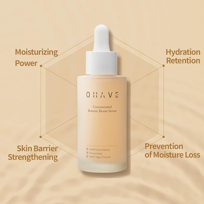 OHAVE Vegan Serum - Natural Ingredients for Even Skin Tone Skin Vitality & Firmness Care Cruelty Free Dermatologically Tested for Low Irritation Suitable for All Skin Types 20 Free Clean Beauty - 50ml