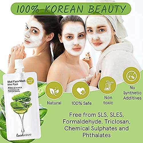Skincare Face Masks (Random 6pks), Clay Face Masks Skincare for Women, Korean Skin Care with Kaolin and Bentonite Clay, Natural Brightening Hydrating Facial Mask, Pore Minimizer Set For Teens, Kids