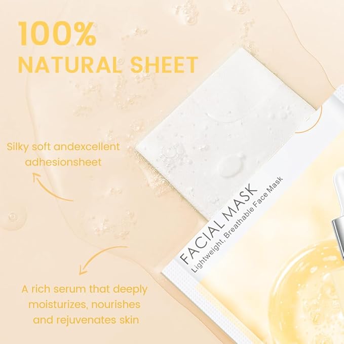 Face Sheet Mask Skincare,Hydrating Spa Face Mask For Sensitive Skin,Moisturize,Nourish for All Skin Types,Natural Skin Care Spa Face Mask for Women Men Girls,Pack of 6