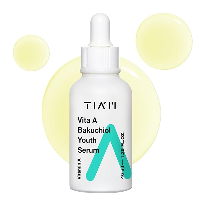 TIAM Vita A Bakuchiol Youth Serum, 1.35 fl oz, Anti-Aging Serum for Wrinkles & Dark Spots, Enhances Firmness & Elasticity, Retinol Alternative for Sensitive Skin, Korean Skin Care