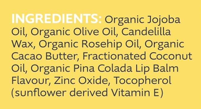 Slo | Natural Lip Balm - All Natural Ingredients, Vegan & Cruelty Free, Hydrating & Soothing, Plastic Free, Paper Packaging | Pina Colada + Zinc, (0.28oz/8g)