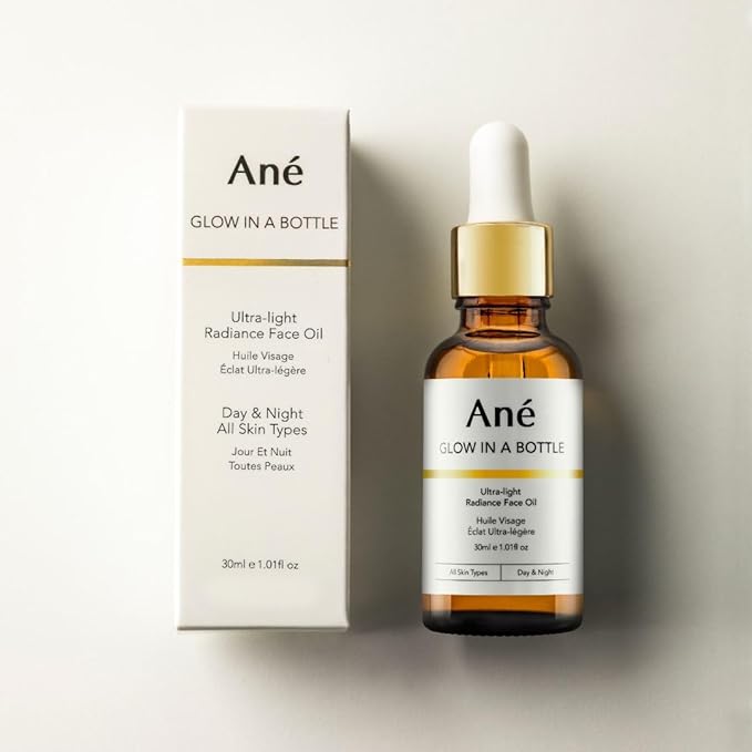 Ané Glow in a Bottle Anti-Ageing Vegan Facial Oil for All Skin Types - 100% Natural Plant Oils including Argan, Grapeseed and Squalane