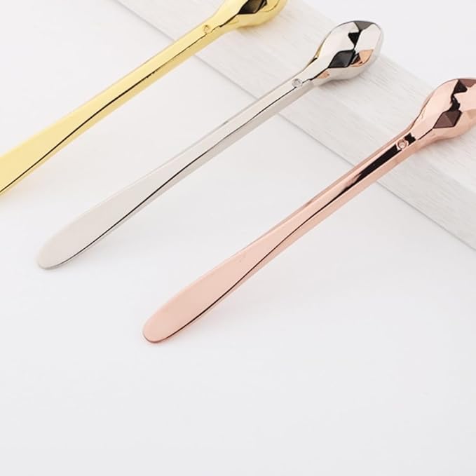 3 Pcs Eye Cream Applicator Wand Sticks Metal Eye Cream Spoon Cosmetics Spoon Applicators Anti-wrinkle Anti-aging Eye Massagers for Girls Women(gold,rose gold,silver)