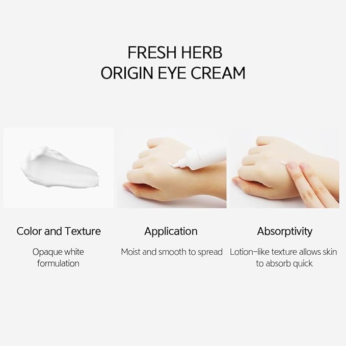 NACIFIC Fresh Herb Origin Eye Cream 1.01fl.oz 30ml for Wrinkles, Dark Circles & Puffiness – Hypoallergenic Korean Skincare with Niacinamide – Moisturizing & Brightening Eye, Mouth & Neck Cream