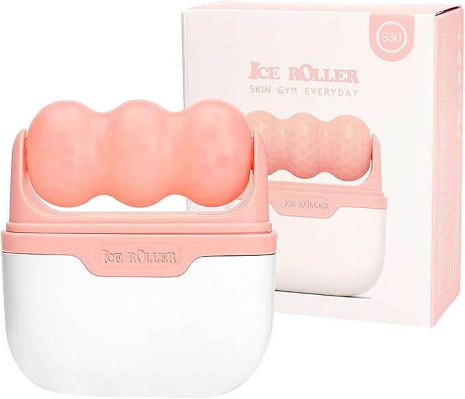 Ice Roller for Face & Eye, 2 in 1 Puffiness, Migraine, Pain Relief and Minor Injury Facial Ice Roller,Cold Therapy Massage Roller,Skin Care Products