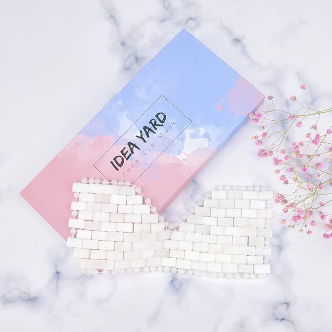 ideayard White Jade Eye Mask Cooling Jade Premium Sleep Eye Mask 100% All Natural Soothe Eye Fatigue