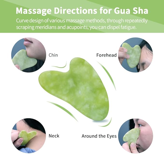 3-in-1 Natural Jade Roller and Gua Sha Set for Face and Eye Ice Roller Facial Cooling Massage Roller