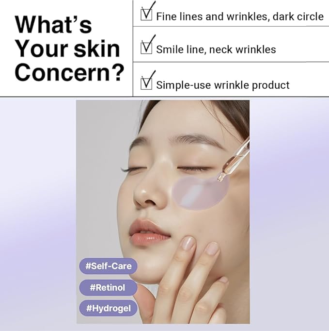 HEIMISH RX Retinol Bakuchiol Hydrogel Eye Patch - Anti Aging Under Eye Patches, Hydrating Formula with Retinol, 2% Niacinamide for Dark Circles, Puffiness & Wrinkles, Korean Skincare, 1.4g/60ea