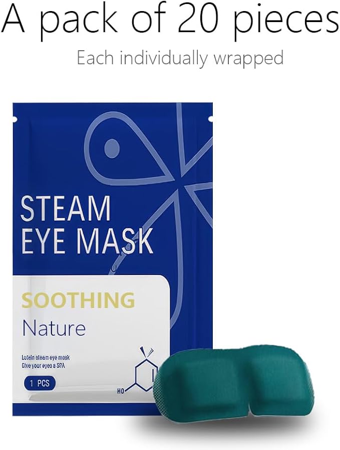 Steam Eye Mask, 10/20 / 30 Packs Self-Heating Eye Mask, Eye SPA Mask, Relieve Eye Strain Fatique, Dark Circles, Puffiness, Soothing Moist Heat Eye Masks, Festivals Travel & Relaxation Gifts (20)
