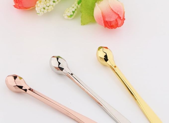 3 Pcs Eye Cream Applicator Wand Sticks Metal Eye Cream Spoon Cosmetics Spoon Applicators Anti-wrinkle Anti-aging Eye Massagers for Girls Women(gold,rose gold,silver)