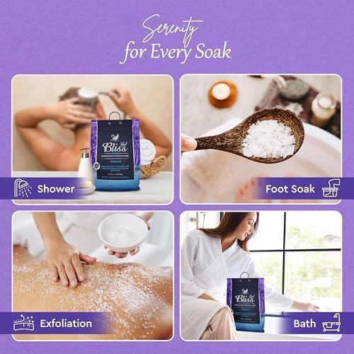 Magnesium Bath & Foot Soak Flakes, Epsom Salt Alternative, High-Absorption Minerals, Natural Salts for Relaxation, Wellness & Muscle Relief, Ideal for Soaking, Recovery, and Stress Relief 5LB