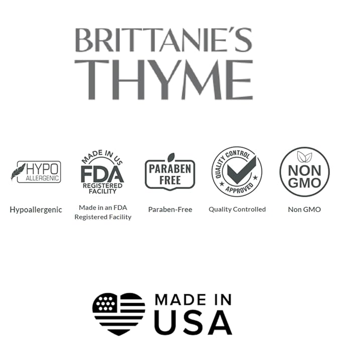 Brittanie's Thyme Squalane Skin Moisturizing Oil 2oz | 100% Plant Derived Squalane for Face, Skin & Hair | Luxurious Formula, Lightweight Formula for Hydration