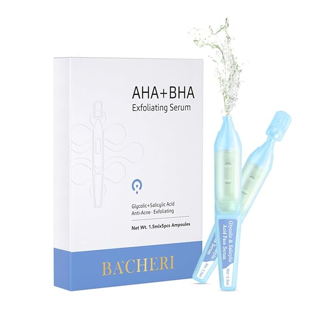 Salicylic Acid Serum for Face with Glycolic Acid, Azelaic Acid, Redness Relief, Hydrating & Smoothing Serum, Anti Aging Facial Serum, 5 Ampoules