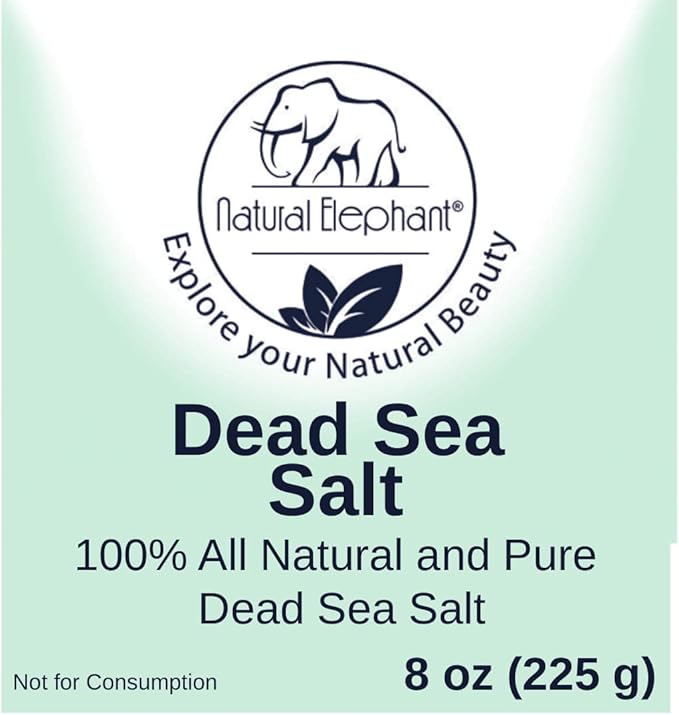Natural Elephant Dead Sea Bath Salt | 8oz Travel Size | 100% Natural and Pure | Fine Grain | Ideal for Baths and Soaks