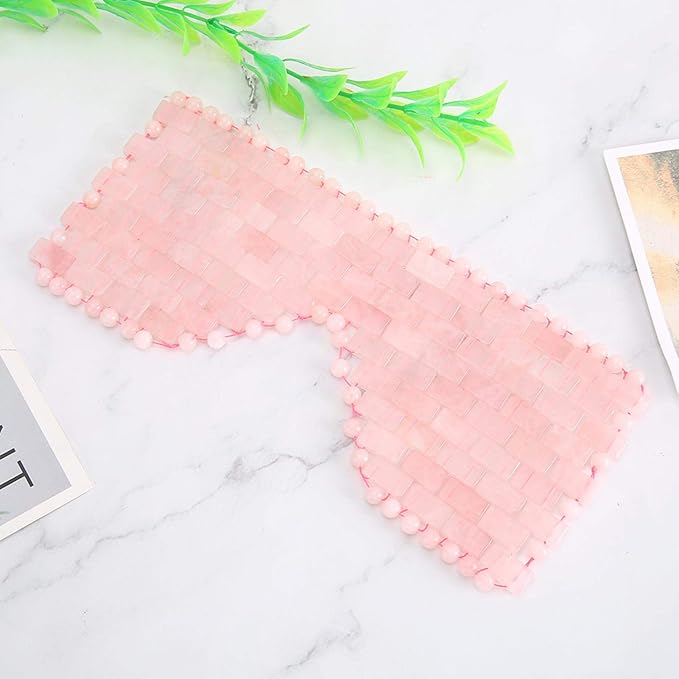 Eye Mask, Jade Stone Eye Mask, Cooling Eye Treatment for Puffy Eyes Dark Circles Soothe Eye Cover for Sleeping for Women for Sleeping Masks Sleep-Masks Eye Fatigue( Crystal)