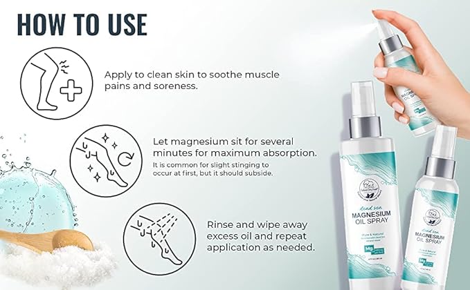 Natural Elephant Dead Sea Magnesium Oil Spray for Topical Use | 100% Pure | 4 fl oz (120ml)| Promotes Relaxation and Well-Being