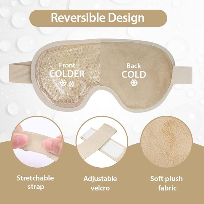 NEWGO Bundle of Cold Gel Eye Mask and Round Ice Pack
