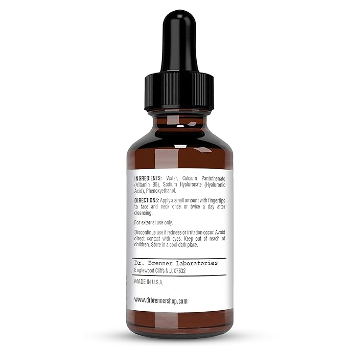 2 oz. Hyaluronic Acid Serum For Skin, Made with 100% Pure Hyaluronic Acid, Plumping, Anti-Aging, Hydrating, Moisturizing HA Serum With Vitamin B5 by Dr. Brenner (2 oz)