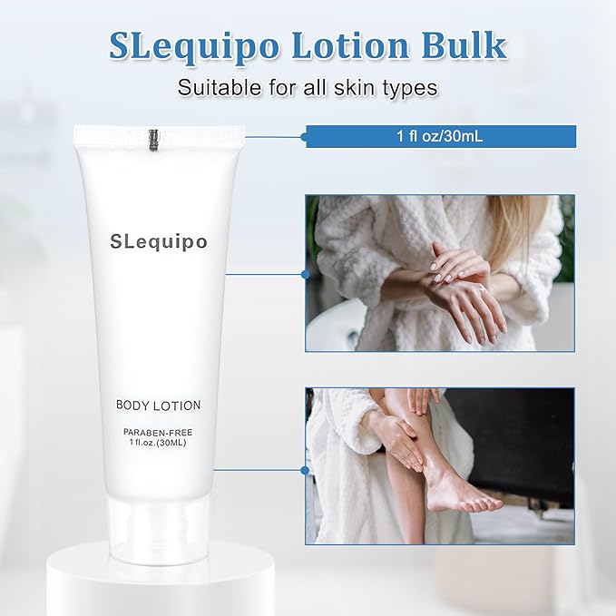 Travel Size Body Lotion Bulk (1 fl oz, 50 Pack), Refreshing Hotel Body Lotion, Mini and Small Size Body Lotion, Guest Hotel Toiletries in Bulk - Mini Body Lotion, Clear Container